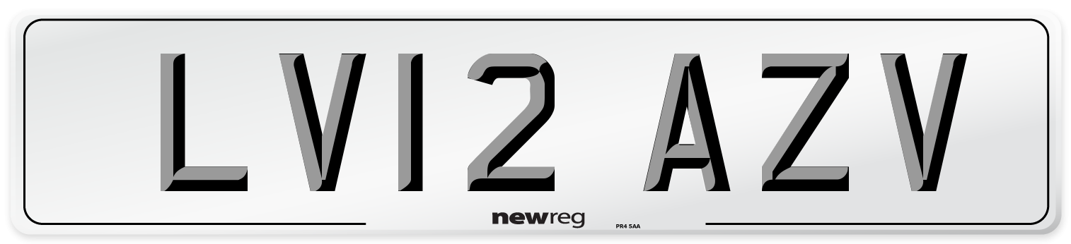 LV12 AZV Number Plate from New Reg